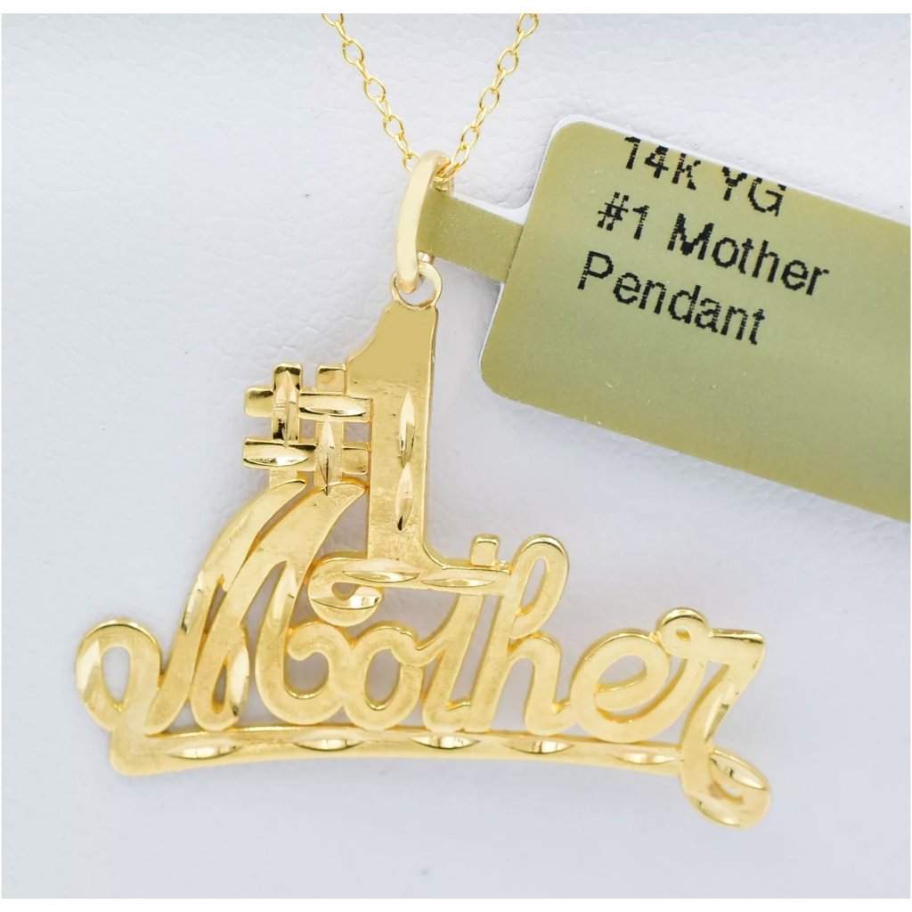 1 Mother Pendant 14k Solid Yellow Gold